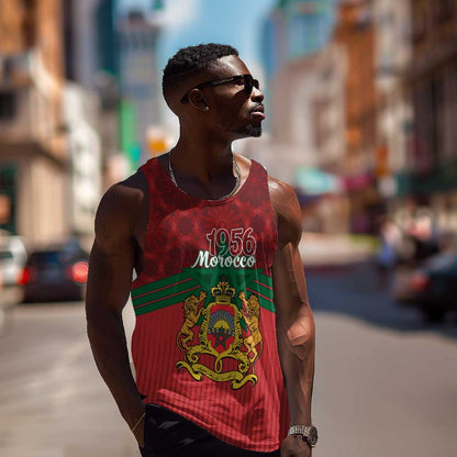 Personalized Afro Morocco Independence Day Men Tank Top 1956 Proud Islamic Pattern - African Pride