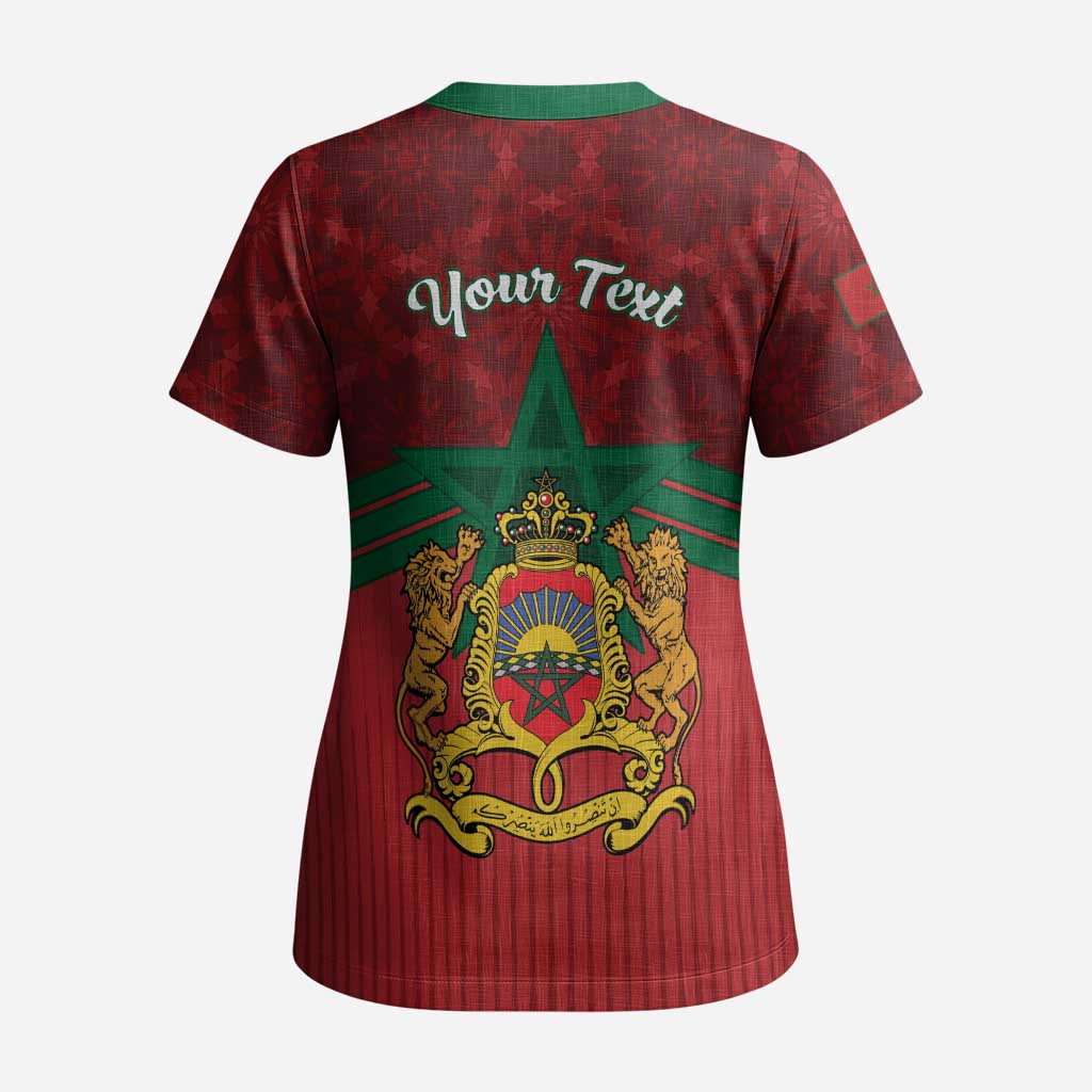Personalized Afro Morocco Independence Day Scrub Top 1956 Proud Islamic Pattern - African Pride