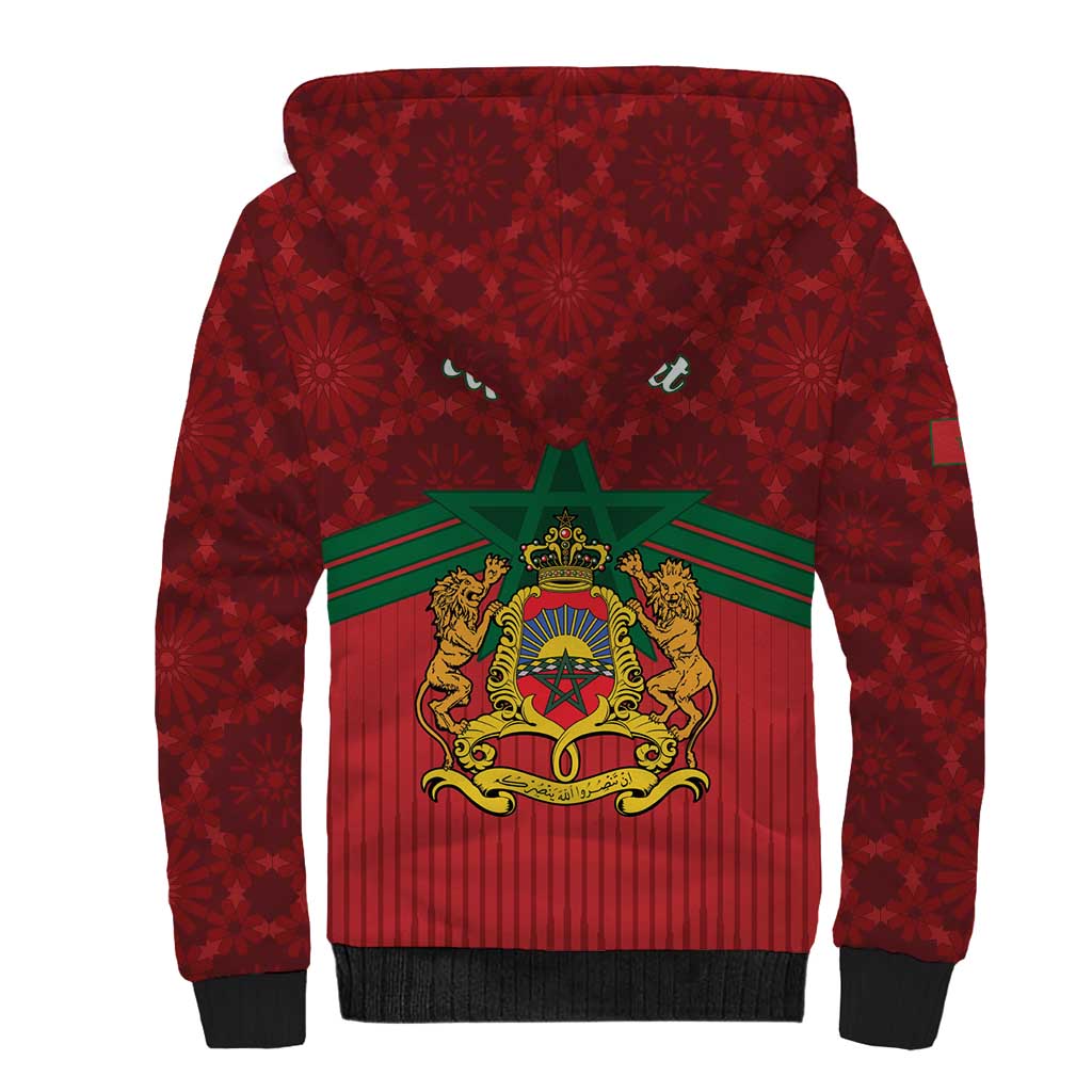 Personalized Afro Morocco Independence Day Sherpa Hoodie 1956 Proud Islamic Pattern - African Pride