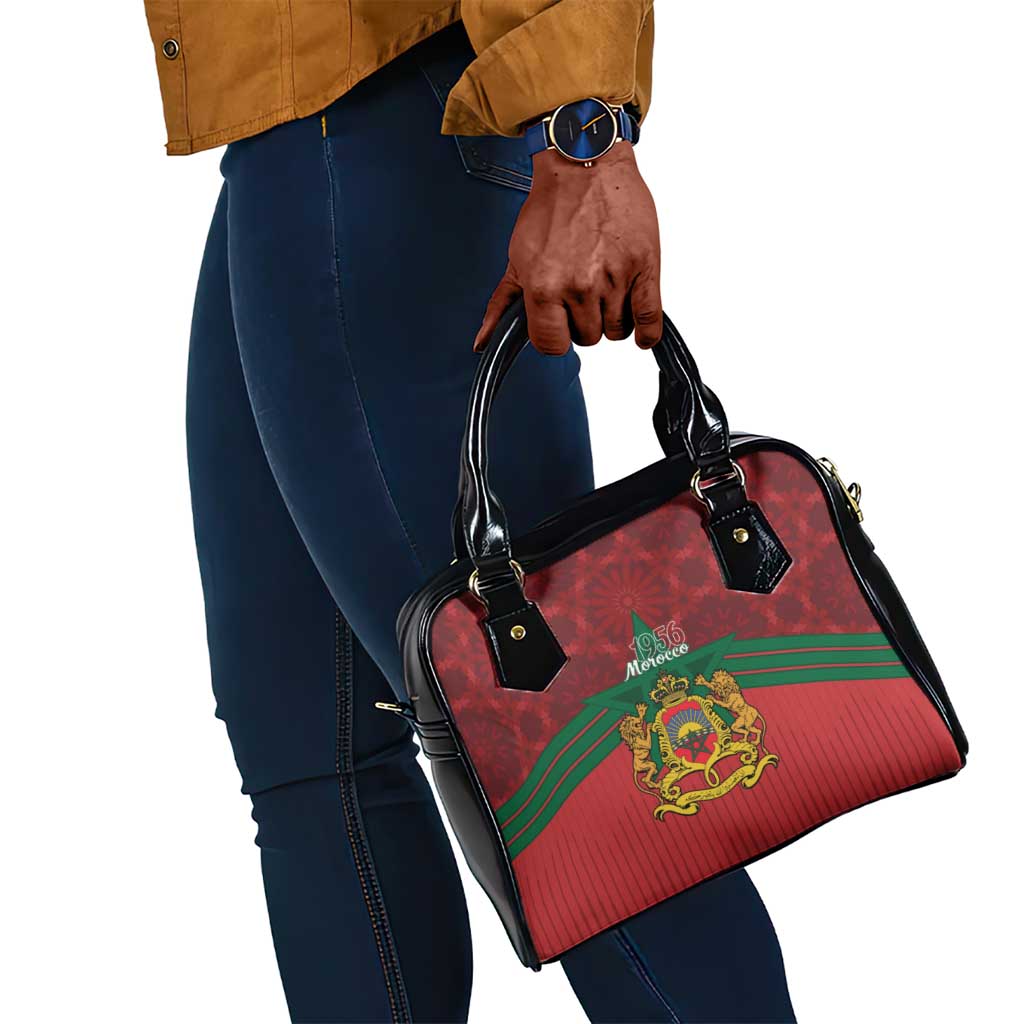 Afro Morocco Independence Day Shoulder Handbag 1956 Proud Islamic Pattern - African Pride