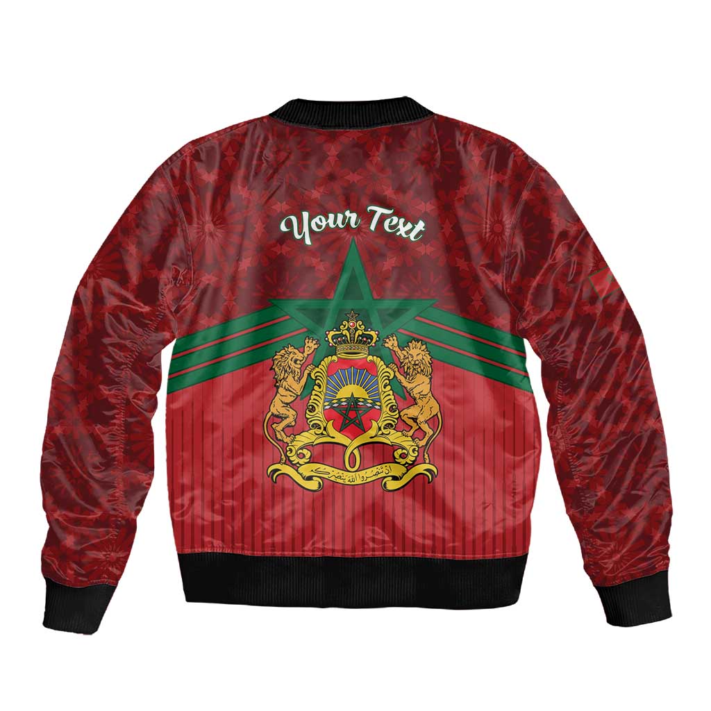 Personalized Afro Morocco Independence Day Sleeve Zip Bomber Jacket 1956 Proud Islamic Pattern - African Pride