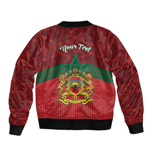 Personalized Afro Morocco Independence Day Sleeve Zip Bomber Jacket 1956 Proud Islamic Pattern - African Pride