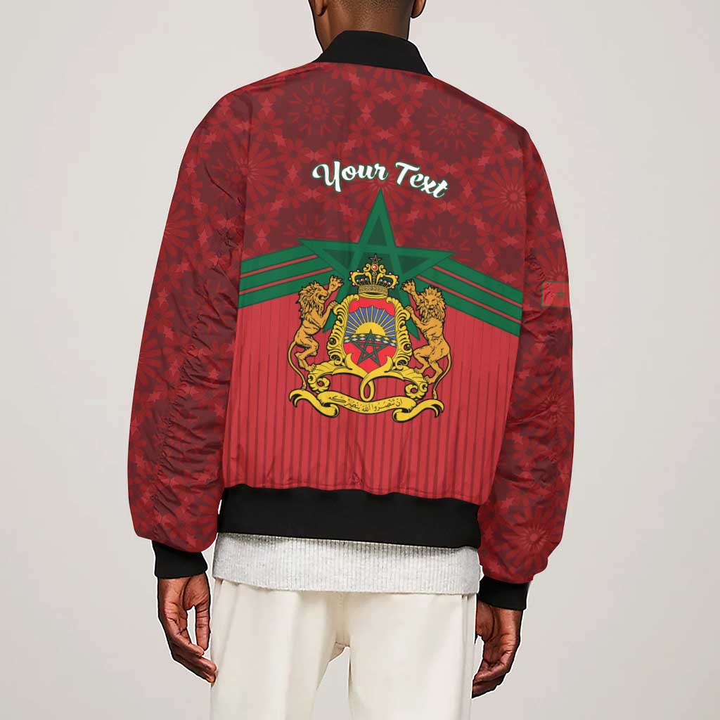 Personalized Afro Morocco Independence Day Sleeve Zip Bomber Jacket 1956 Proud Islamic Pattern - African Pride