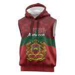 Personalized Afro Morocco Independence Day Sleeveless Hoodie 1956 Proud Islamic Pattern - African Pride