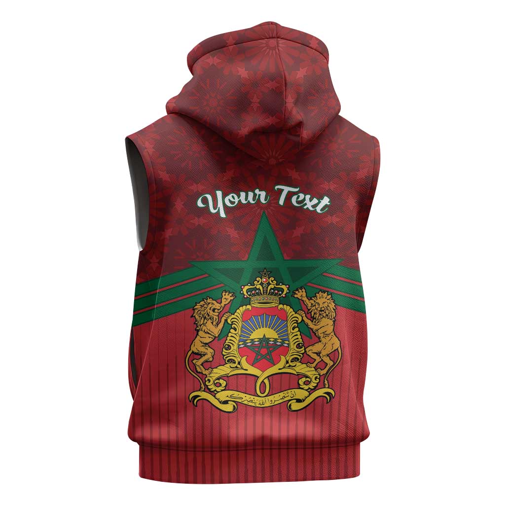 Personalized Afro Morocco Independence Day Sleeveless Hoodie 1956 Proud Islamic Pattern - African Pride