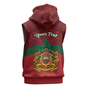 Personalized Afro Morocco Independence Day Sleeveless Zip Hoodie 1956 Proud Islamic Pattern - African Pride