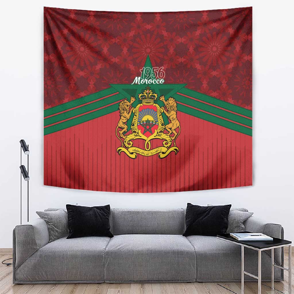 Afro Morocco Independence Day Tapestry 1956 Proud Islamic Pattern - African Pride