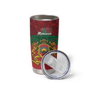Personalized Afro Morocco Independence Day Tumbler Cup 1956 Proud Islamic Pattern - African Pride
