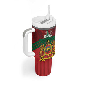 Personalized Afro Morocco Independence Day Tumbler With Handle 1956 Proud Islamic Pattern - African Pride