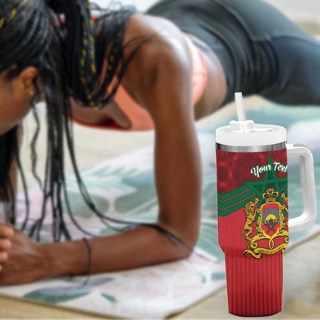 Personalized Afro Morocco Independence Day Tumbler With Handle 1956 Proud Islamic Pattern - African Pride