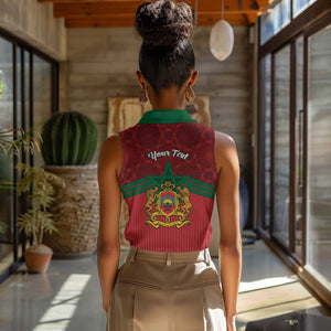 Personalized Afro Morocco Independence Day Women Sleeveless Polo Shirt 1956 Proud Islamic Pattern - African Pride