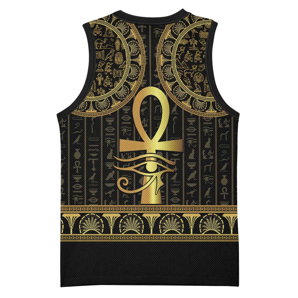 Afro Ancient Egypt Ankh and Eye Of Horus Basketball Jersey Egyptian Hieroglyphs LT14