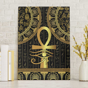 Afro Ancient Egypt Ankh and Eye Of Horus Canvas Wall Art Egyptian Hieroglyphs