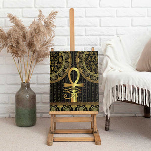 Afro Ancient Egypt Ankh and Eye Of Horus Canvas Wall Art Egyptian Hieroglyphs