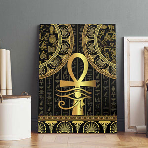 Afro Ancient Egypt Ankh and Eye Of Horus Canvas Wall Art Egyptian Hieroglyphs