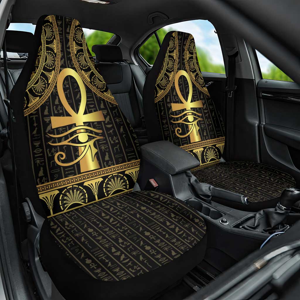 Afro Ancient Egypt Ankh and Eye Of Horus Car Seat Cover Egyptian Hieroglyphs