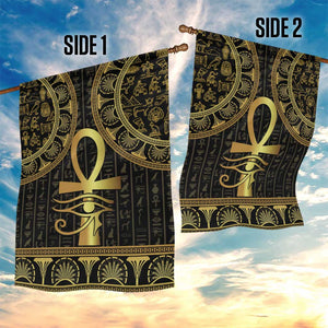 Afro Ancient Egypt Ankh and Eye Of Horus Garden Flag Egyptian Hieroglyphs