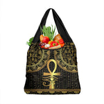 Afro Ancient Egypt Ankh and Eye Of Horus Grocery Bag Egyptian Hieroglyphs
