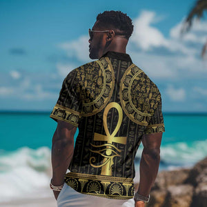 Afro Ancient Egypt Ankh and Eye Of Horus Hawaiian Shirt Egyptian Hieroglyphs