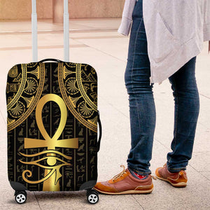 Afro Ancient Egypt Ankh and Eye Of Horus Luggage Cover Egyptian Hieroglyphs