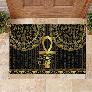 Afro Ancient Egypt Ankh and Eye Of Horus Rubber Doormat Egyptian Hieroglyphs