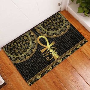 Afro Ancient Egypt Ankh and Eye Of Horus Rubber Doormat Egyptian Hieroglyphs