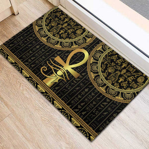 Afro Ancient Egypt Ankh and Eye Of Horus Rubber Doormat Egyptian Hieroglyphs