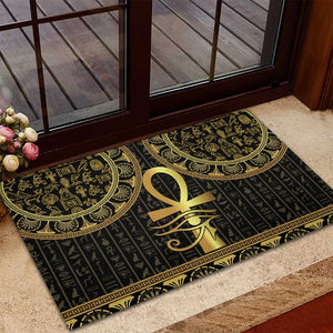 Afro Ancient Egypt Ankh and Eye Of Horus Rubber Doormat Egyptian Hieroglyphs