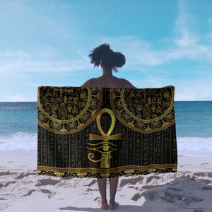 Afro Ancient Egypt Ankh and Eye Of Horus Sarong Egyptian Hieroglyphs