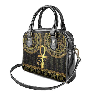 Afro Ancient Egypt Ankh and Eye Of Horus Shoulder Handbag Egyptian Hieroglyphs