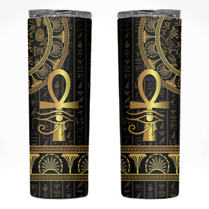 Afro Ancient Egypt Ankh and Eye Of Horus Skinny Tumbler Egyptian Hieroglyphs