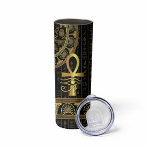 Afro Ancient Egypt Ankh and Eye Of Horus Skinny Tumbler Egyptian Hieroglyphs