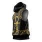 Afro Ancient Egypt Ankh and Eye Of Horus Sleeveless Hoodie Egyptian Hieroglyphs - African Pride