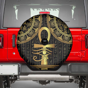 Afro Ancient Egypt Ankh and Eye Of Horus Spare Tire Cover Egyptian Hieroglyphs