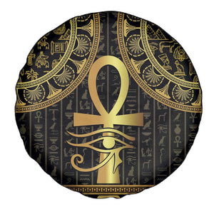 Afro Ancient Egypt Ankh and Eye Of Horus Spare Tire Cover Egyptian Hieroglyphs