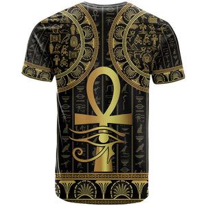 Afro Ancient Egypt Ankh and Eye Of Horus T shirt Egyptian Hieroglyphs