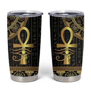 Afro Ancient Egypt Ankh and Eye Of Horus Tumbler Cup Egyptian Hieroglyphs