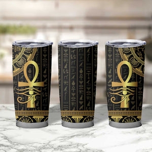 Afro Ancient Egypt Ankh and Eye Of Horus Tumbler Cup Egyptian Hieroglyphs