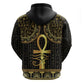 Afro Ancient Egypt Ankh and Eye Of Horus Zip Hoodie Egyptian Hieroglyphs