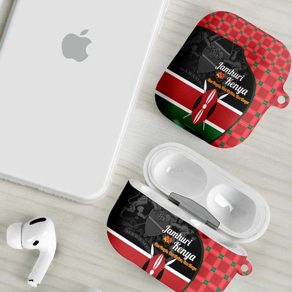 Kenya Jamhuri Day AirPods Case One People One Nation Massai Shuka Pattern