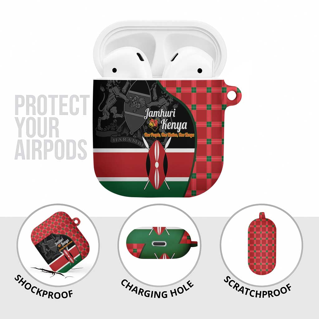 Kenya Jamhuri Day AirPods Case One People One Nation Massai Shuka Pattern
