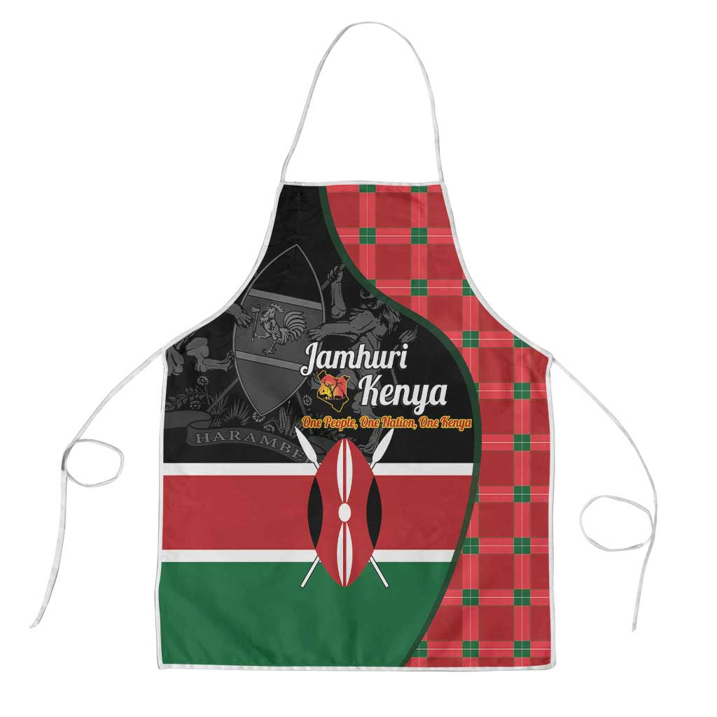 Kenya Jamhuri Day Apron One People One Nation Massai Shuka Pattern