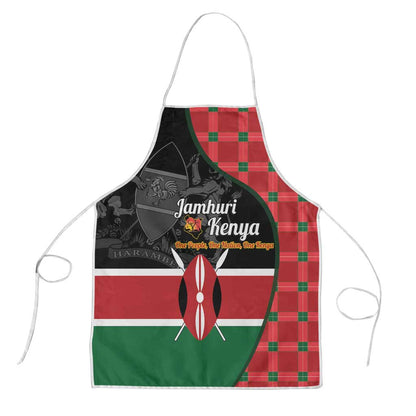 Kenya Jamhuri Day Apron One People One Nation Massai Shuka Pattern