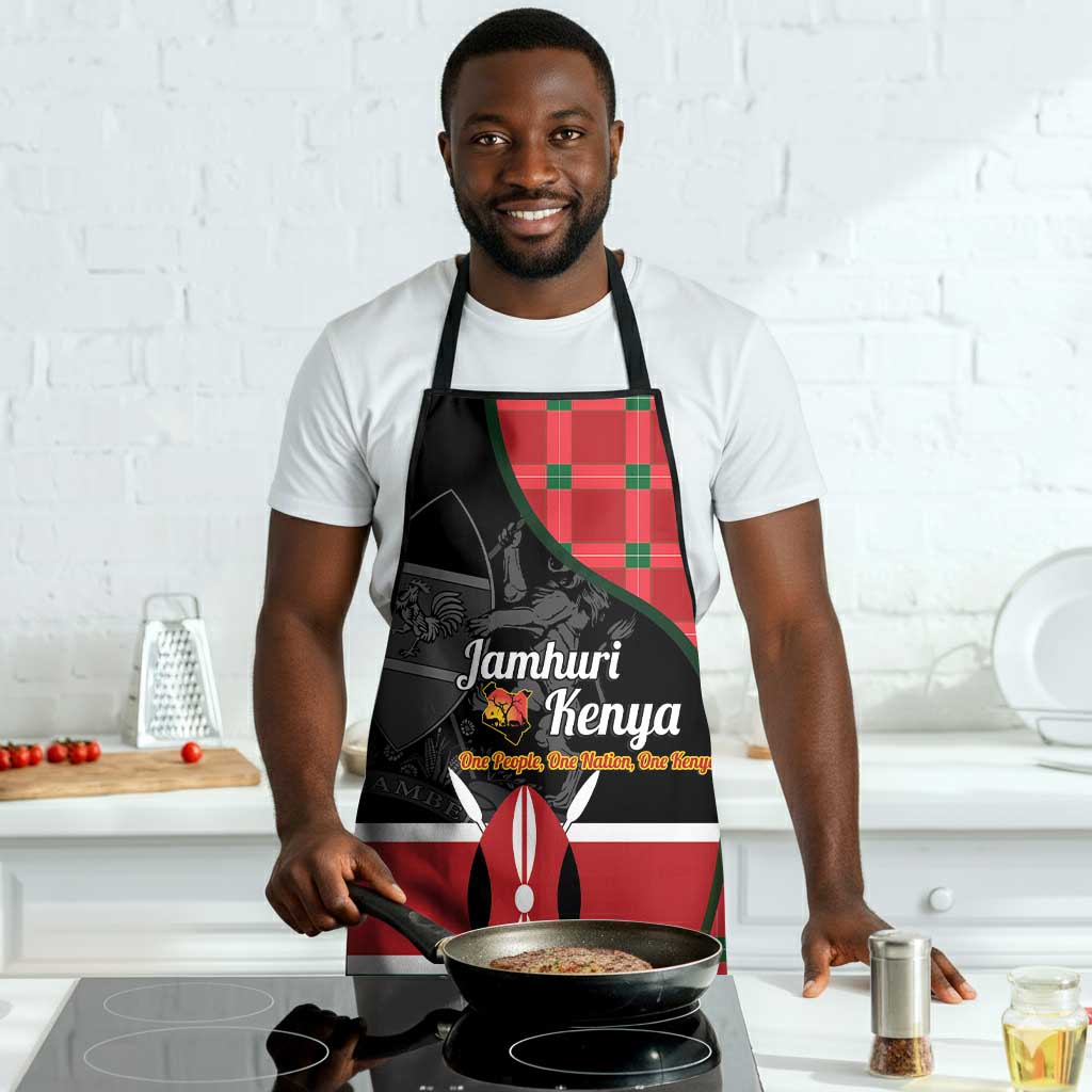 Kenya Jamhuri Day Apron One People One Nation Massai Shuka Pattern