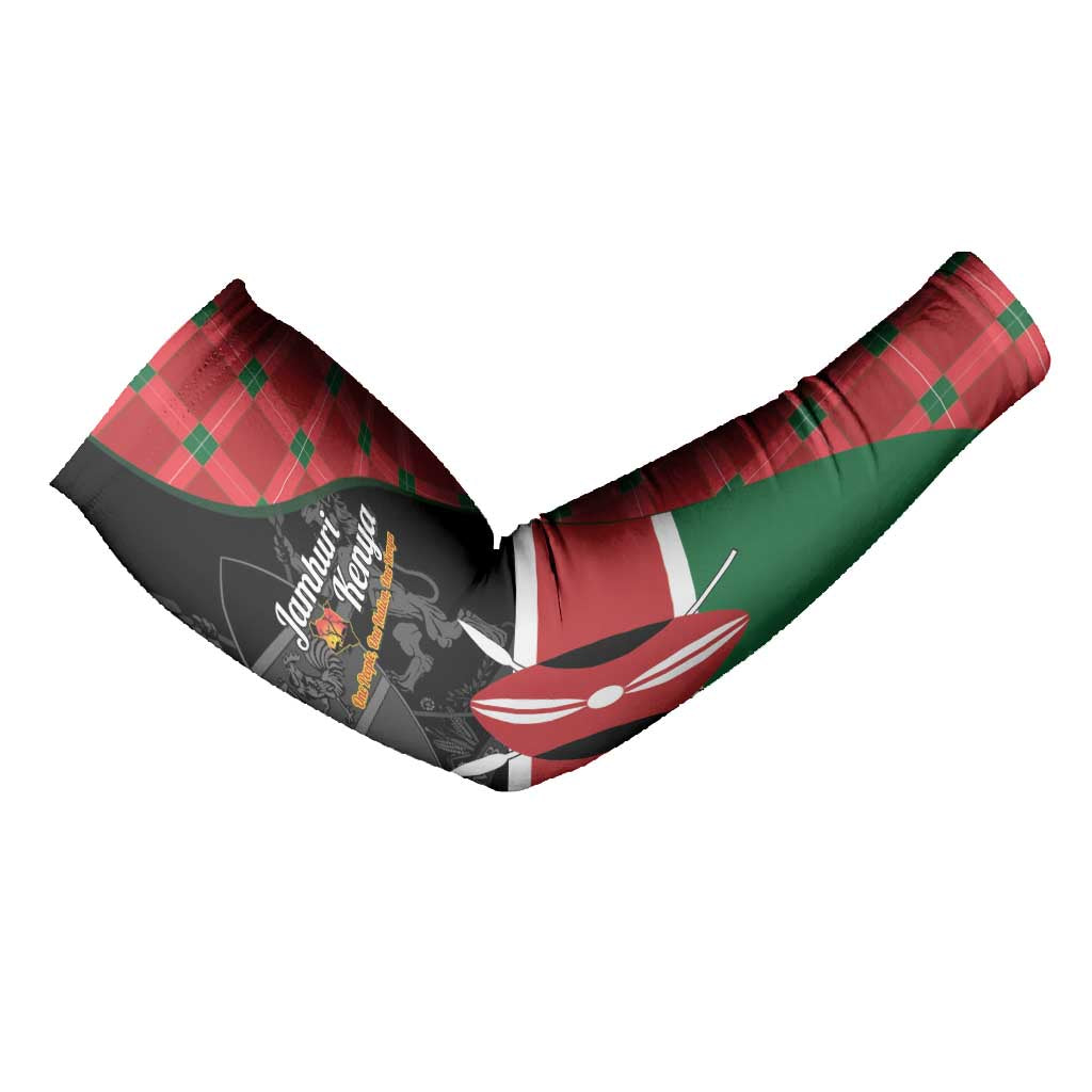 Kenya Jamhuri Day Arm Sleeves One People One Nation Massai Shuka Pattern