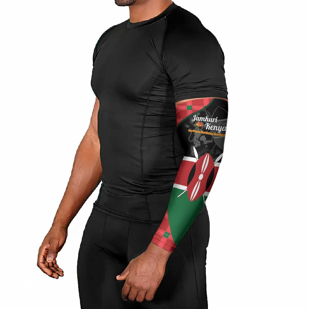 Kenya Jamhuri Day Arm Sleeves One People One Nation Massai Shuka Pattern