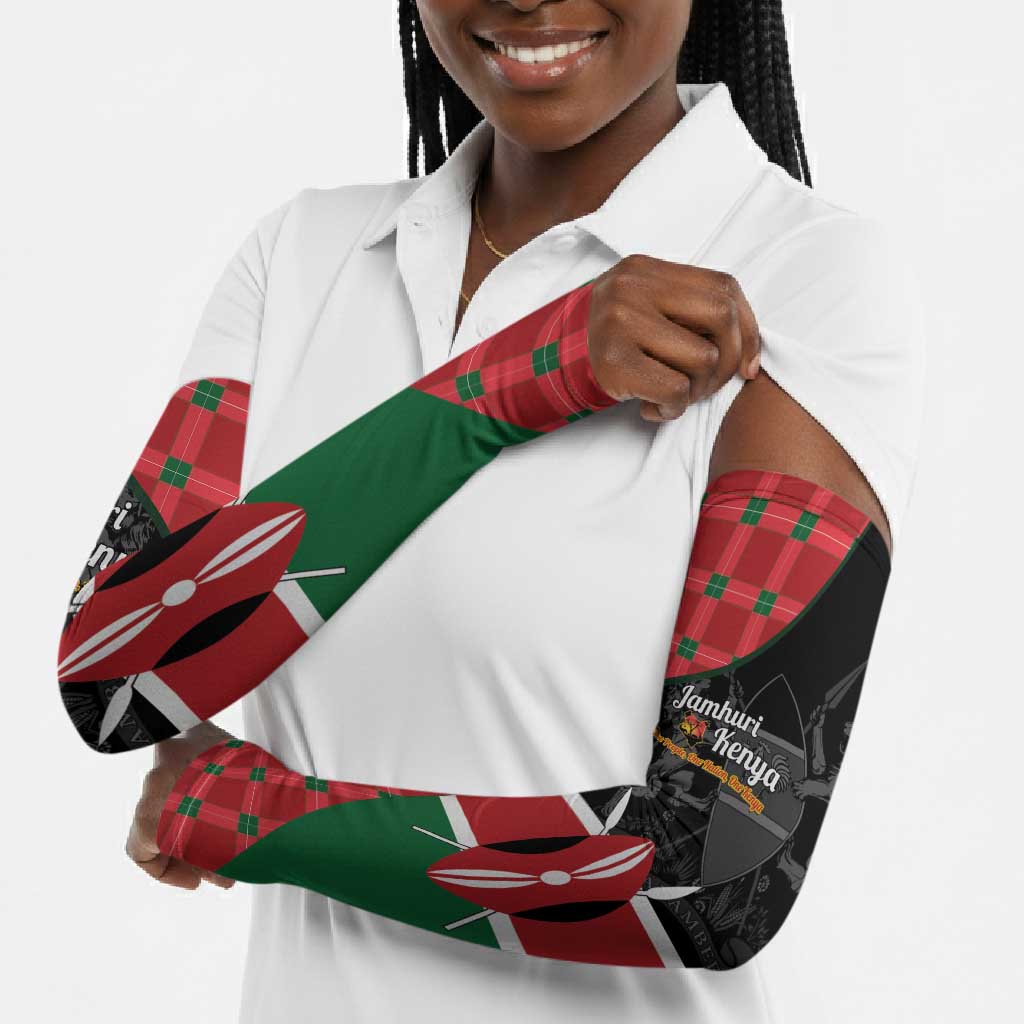 Kenya Jamhuri Day Arm Sleeves One People One Nation Massai Shuka Pattern