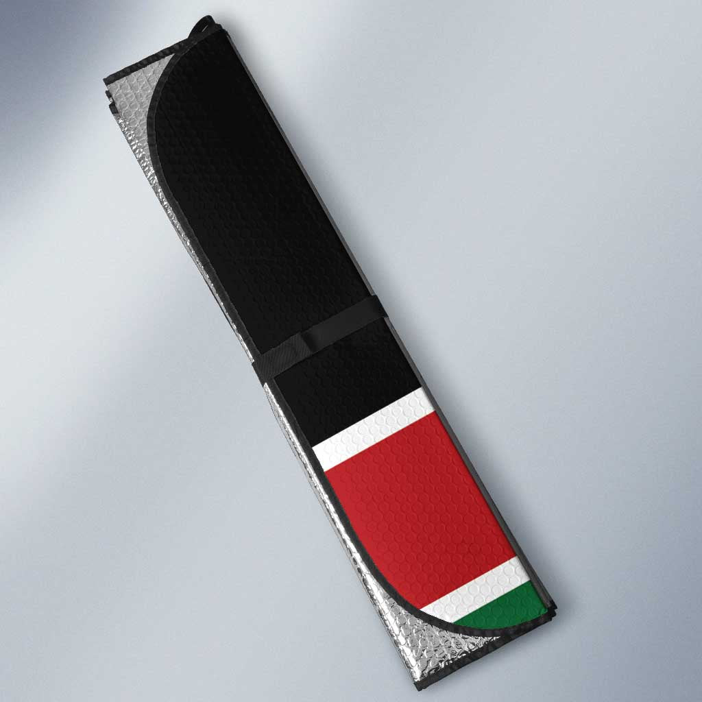 Kenya Jamhuri Day Auto Sun Shade One People One Nation Massai Shuka Pattern