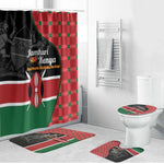 Kenya Jamhuri Day Bathroom Set One People One Nation Massai Shuka Pattern