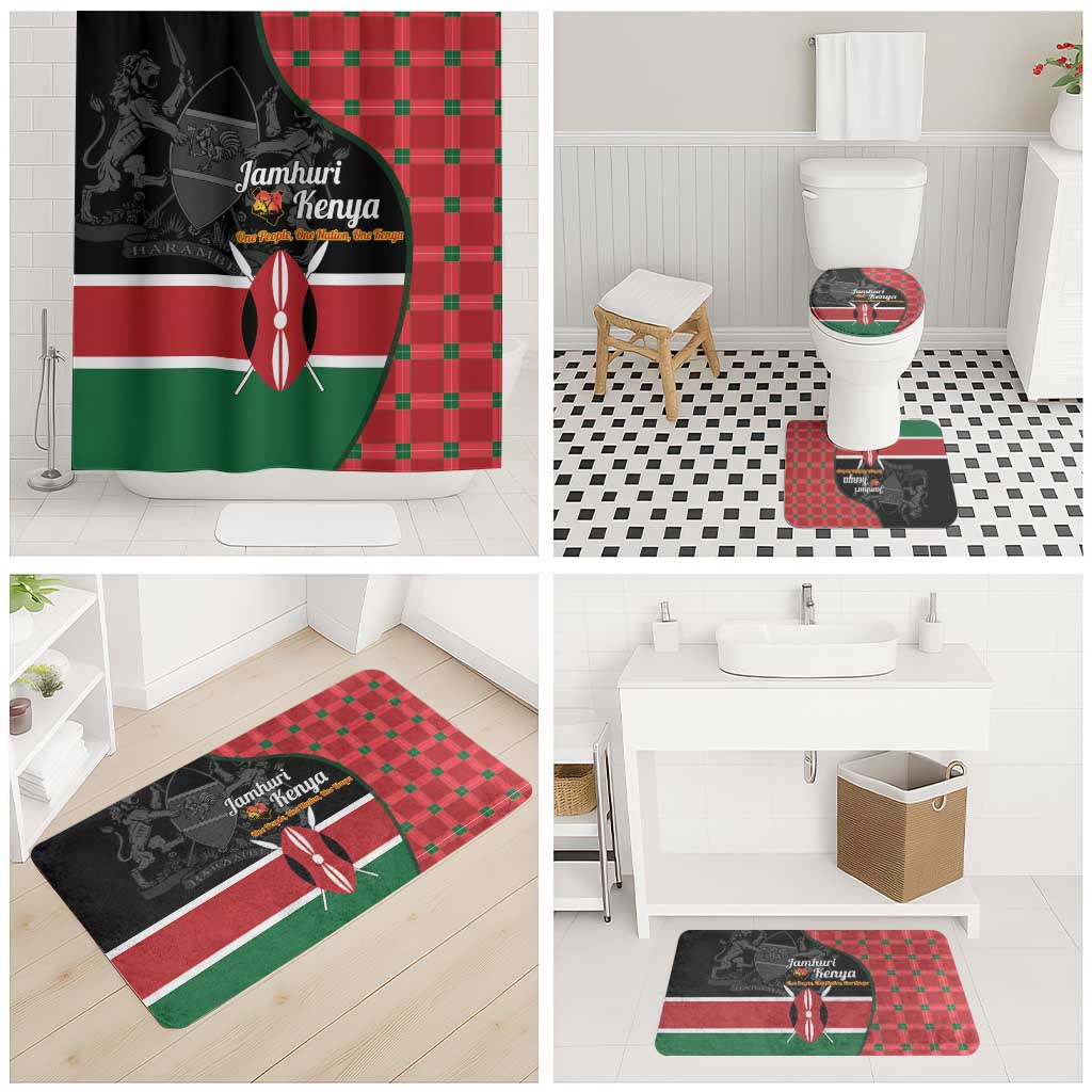 Kenya Jamhuri Day Bathroom Set One People One Nation Massai Shuka Pattern